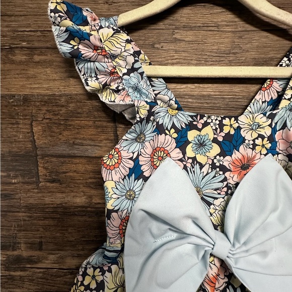 SHEIN Pink and Blue Floral Ruffled Tiered Sundress - Picture 5 of 8